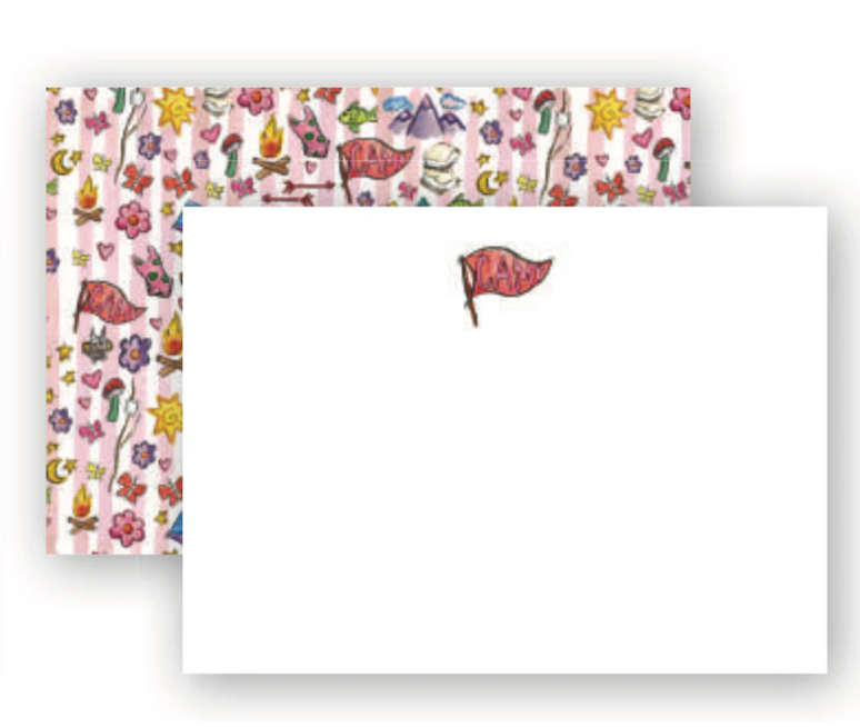 Happy Camper Pink Note Cards