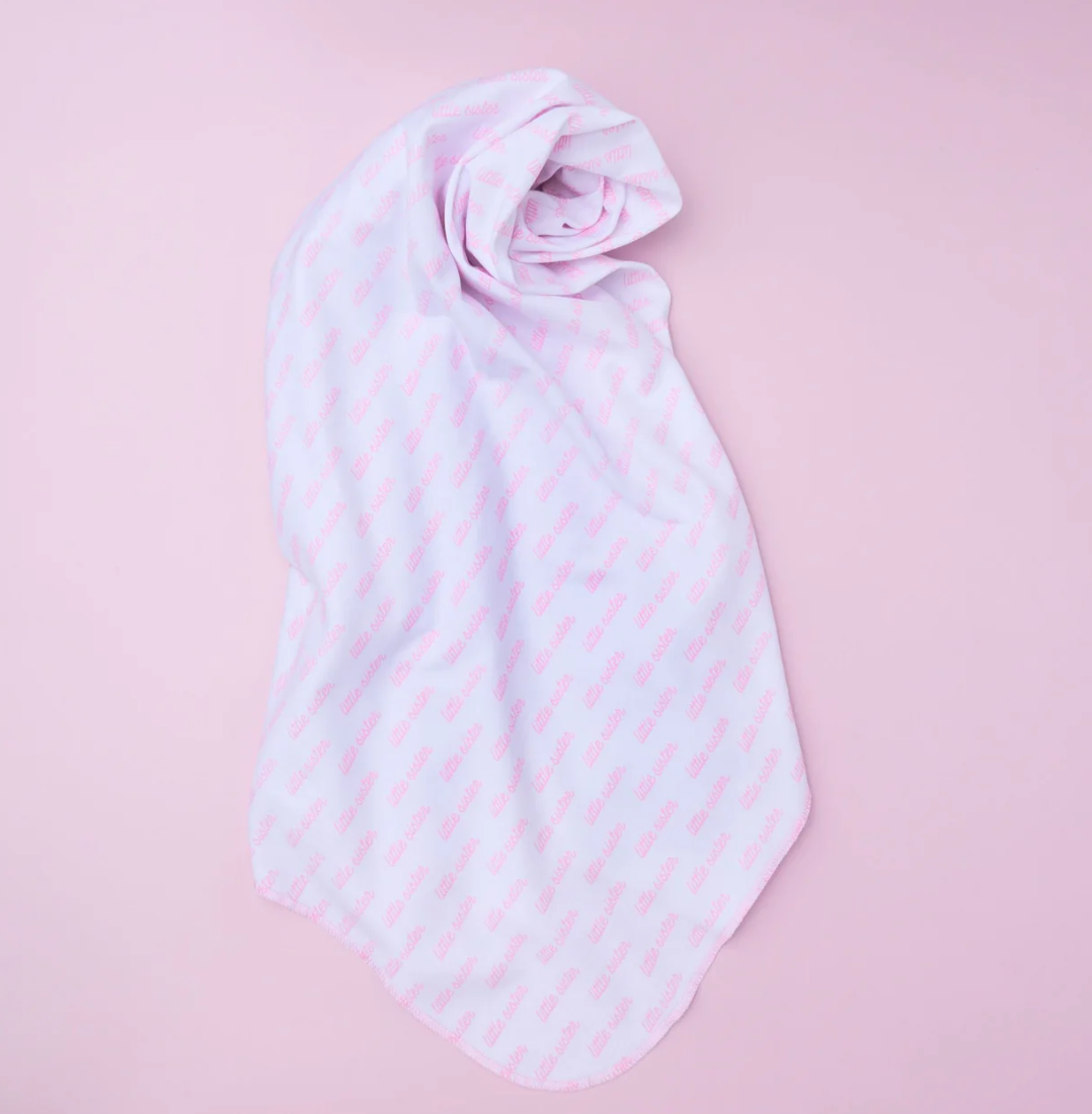 Little Sister Printed Swaddle Blanket