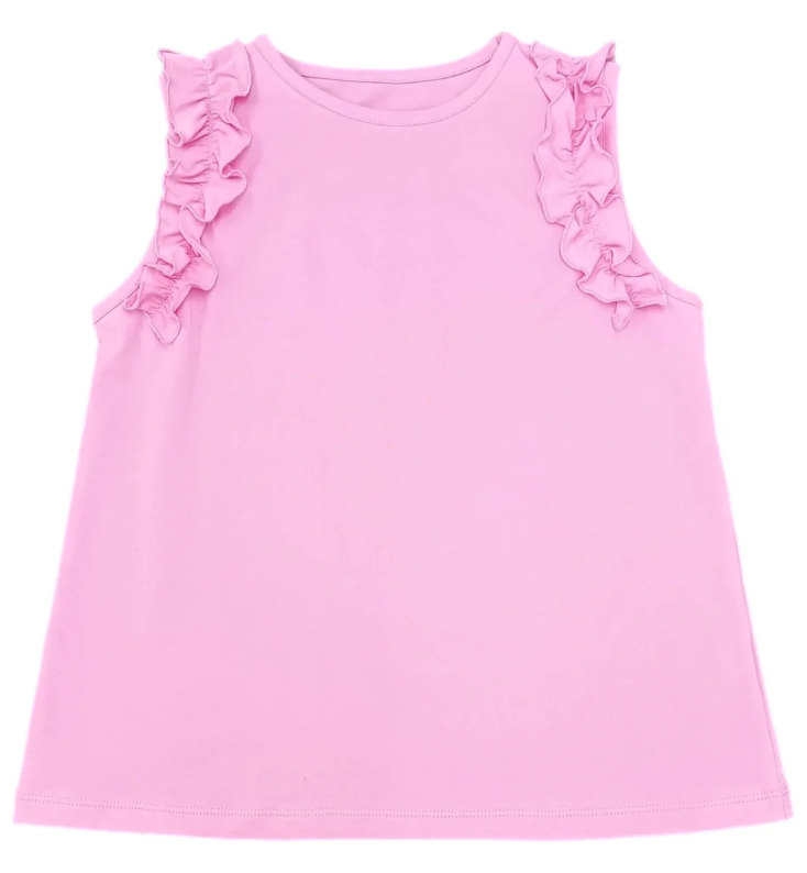 Cotton Candy Pink Ruffled Sleeveless Top