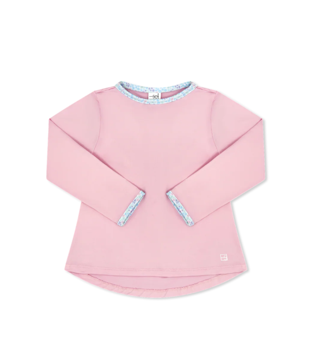 Taylor T Long Sleeve - Cotton Candy Pink, Frosted Floral