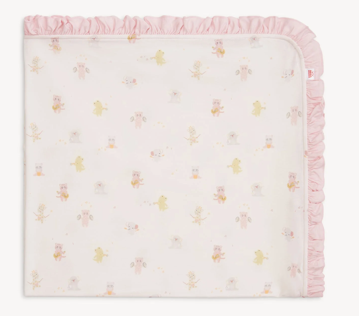 Pink Baby Beats Modal Blanket with Ruffle