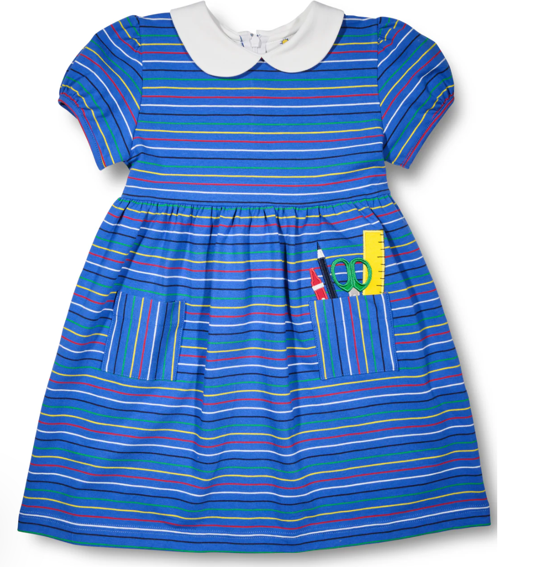 Stripe Knit Dress with School Supplies