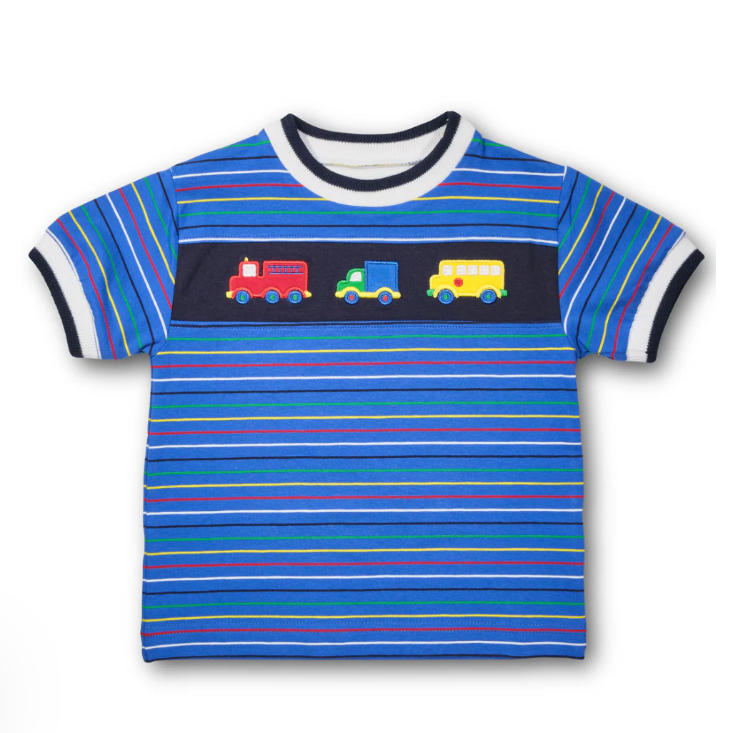 Stripe Knit Shirt with Vehicles