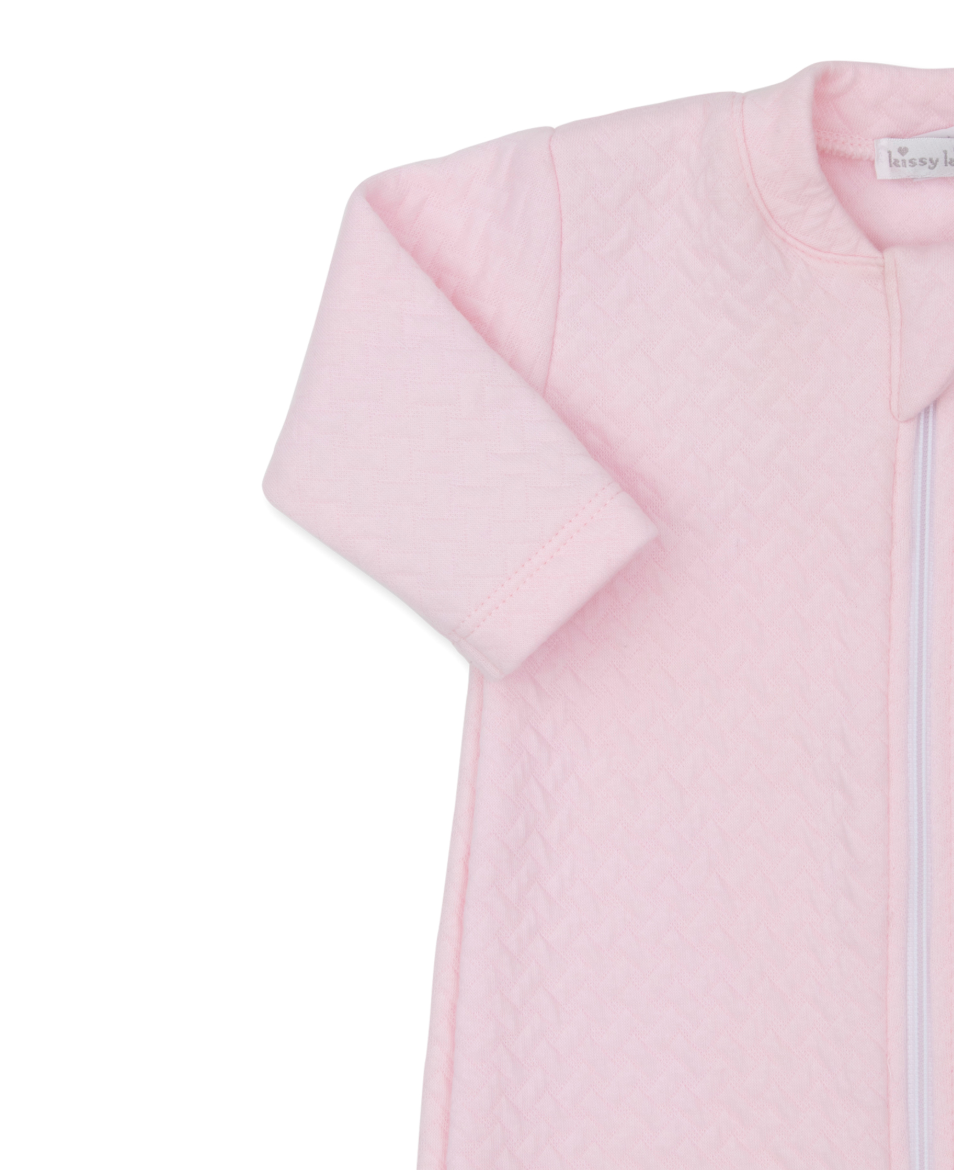 Classic Jacquard Footie with Zipper Pink