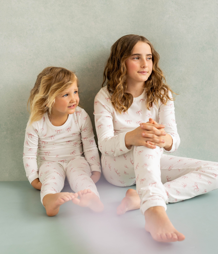 Bows On Cream LS Modal Pajama