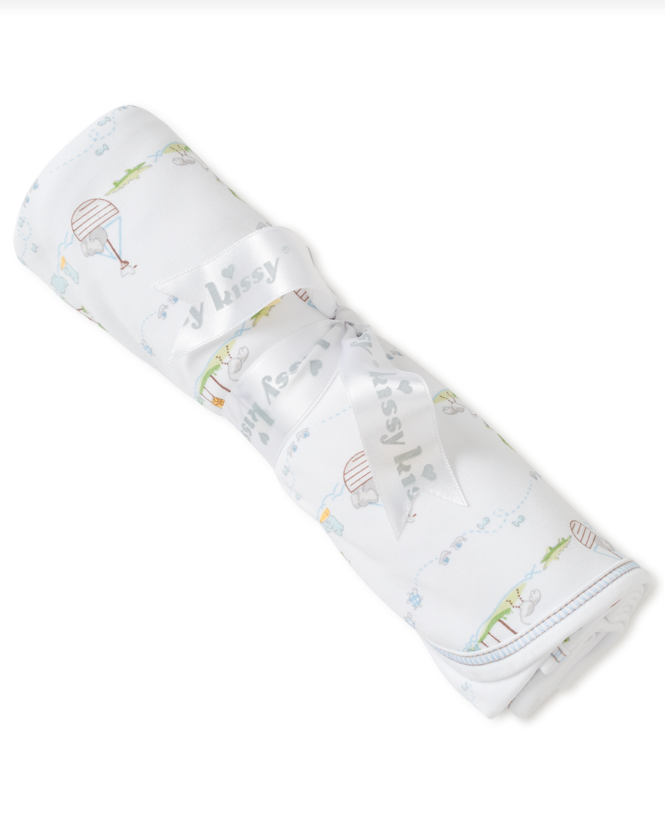 Noah's Print Blanket Light Blue