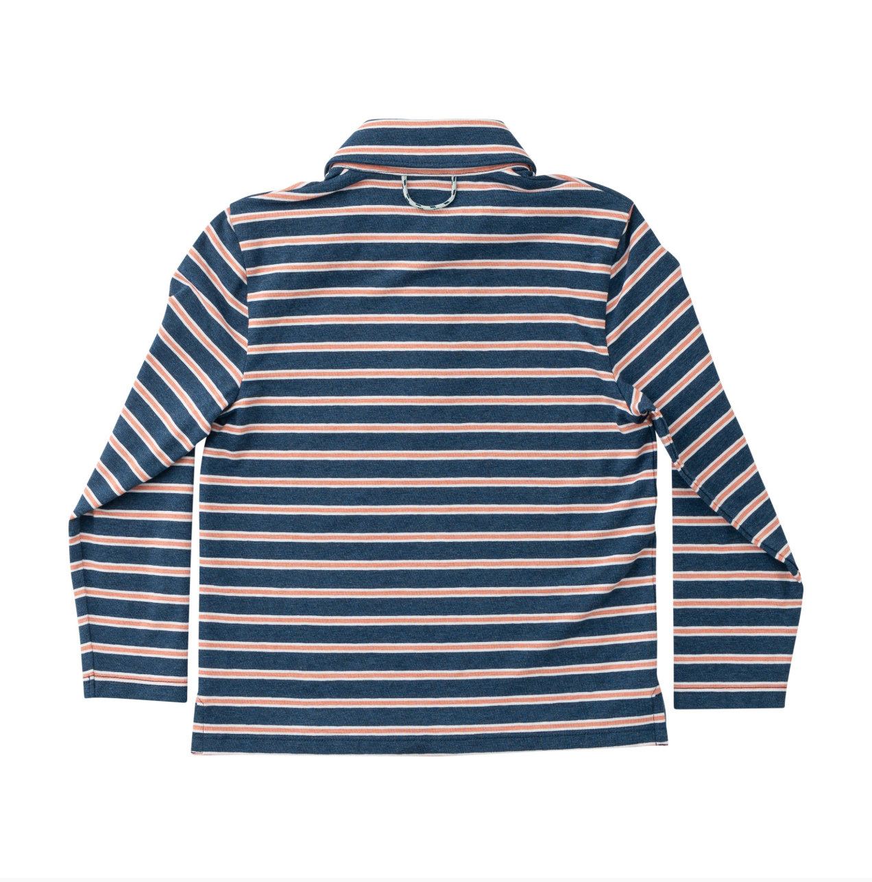 Boys Long Sleeve Too Cool for School Polo Dark Denim Crabapple Stripe