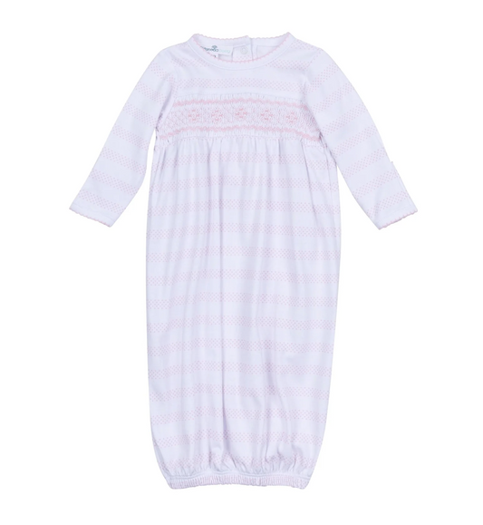Baby of Mine Smocked Gathered Gown Pink