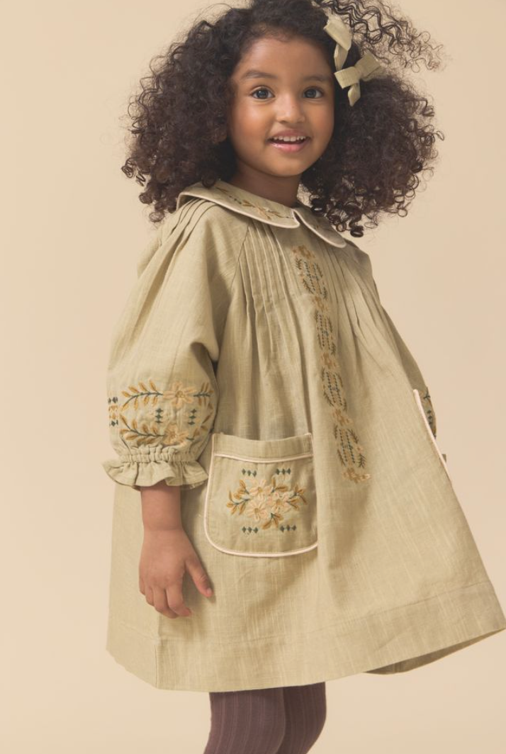 Gemma Dress in Faded Moss