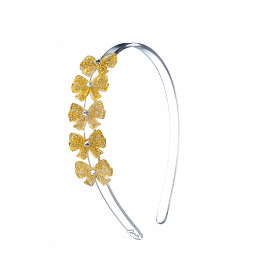 Bows Glitter Gold Headband