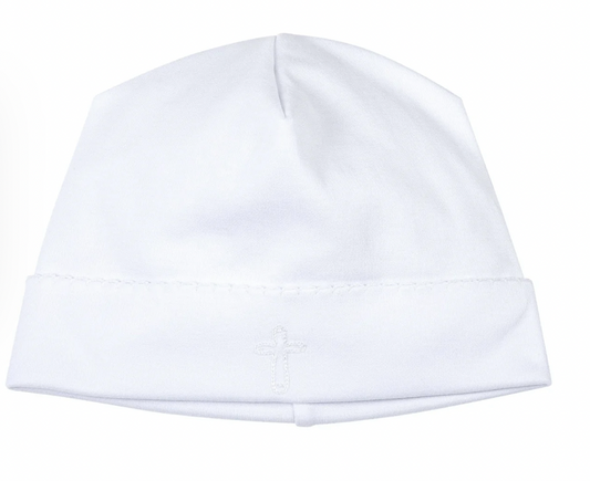 Blessed White Embroidered Hat