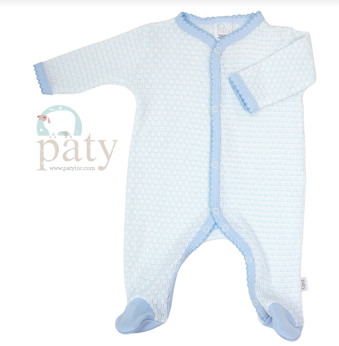 Footie Pima Trim Blue/Blue