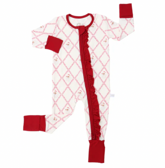 Trellis Santa Double Zipper Romper