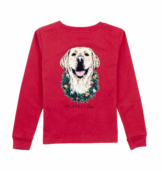 Deck The Paws LS Cabernet T-Shirt