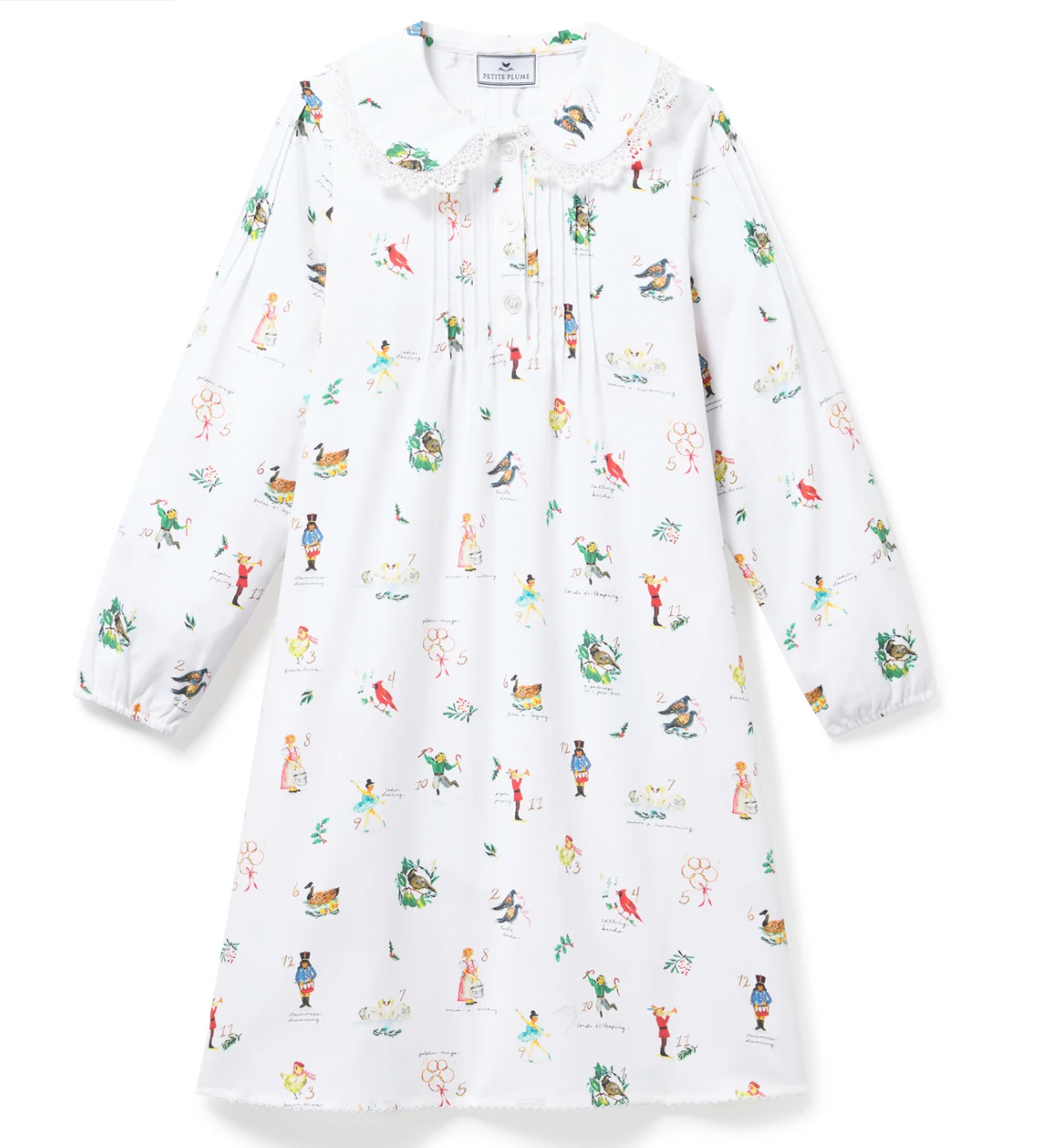 Girl's Twill Lola Nightgown in 12 Days of Christmas