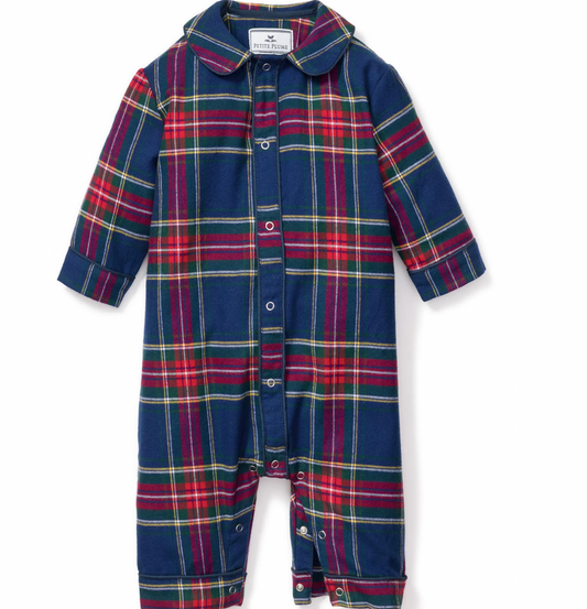 Baby's Brushed Cotton Classic Romper in Windsor Tartan