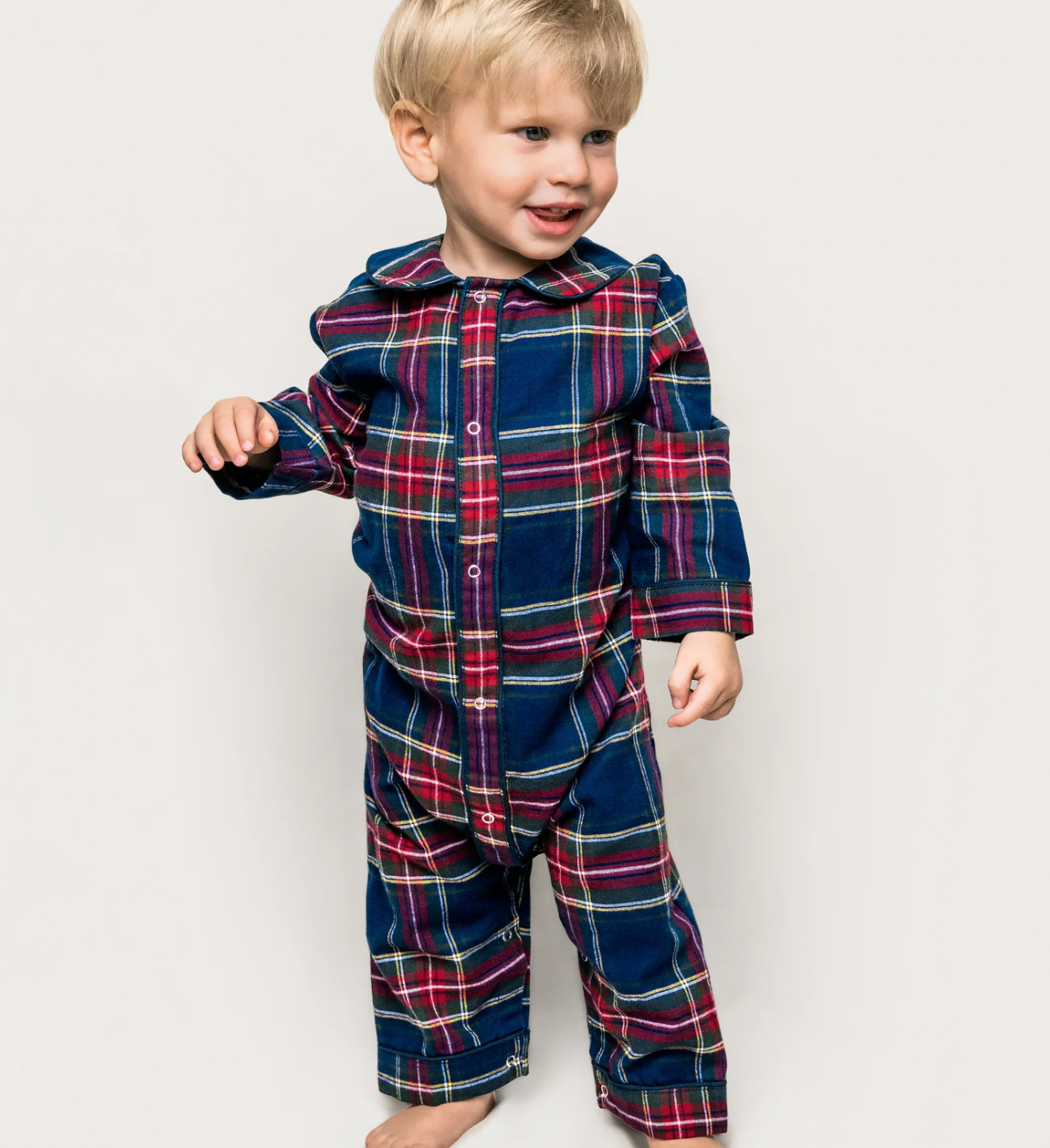 Baby's Brushed Cotton Classic Romper in Windsor Tartan