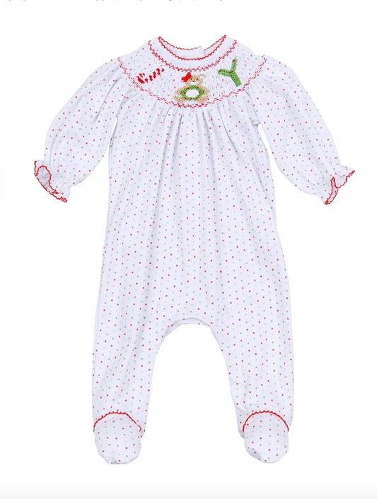 Magnolia Baby Christmas Joy Classics Bishop Girl Footie