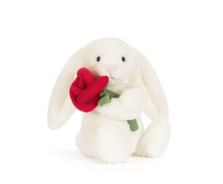 Cream Bunny with Rose