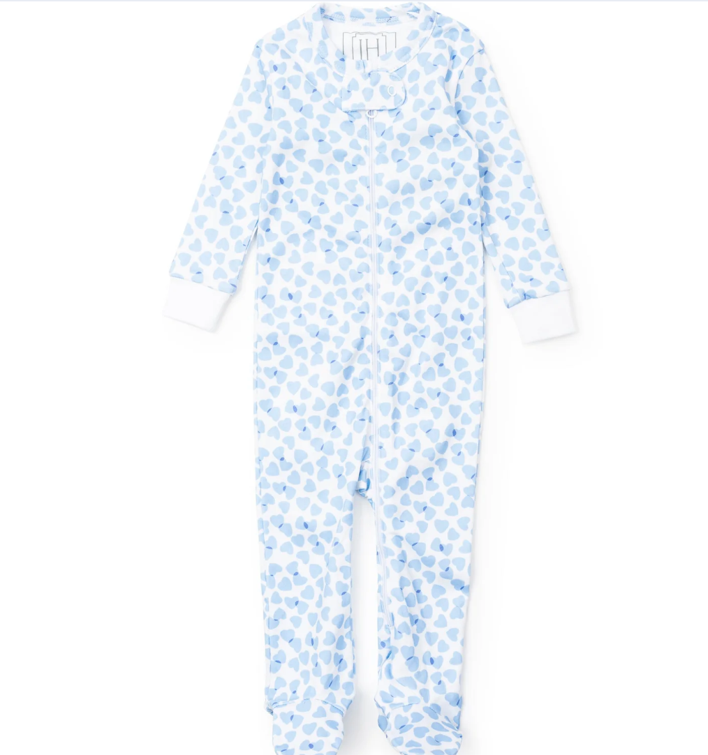 Parker Boys Confetti Hearts Zipper Blue