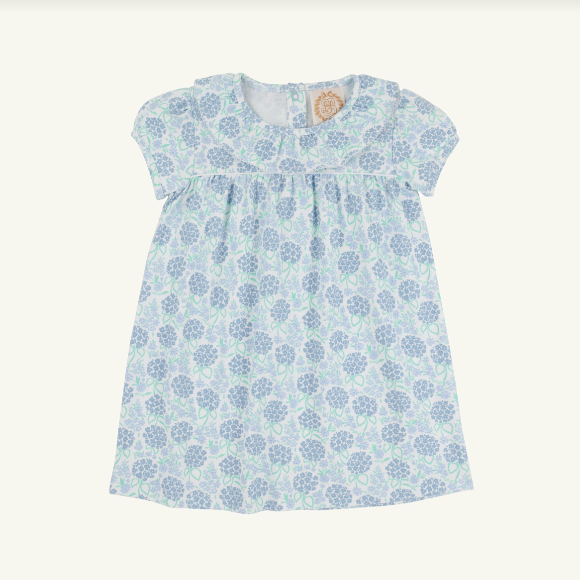 Short Sleeve Ramona Ruffle Dress Pima Handful of Hydrangeas