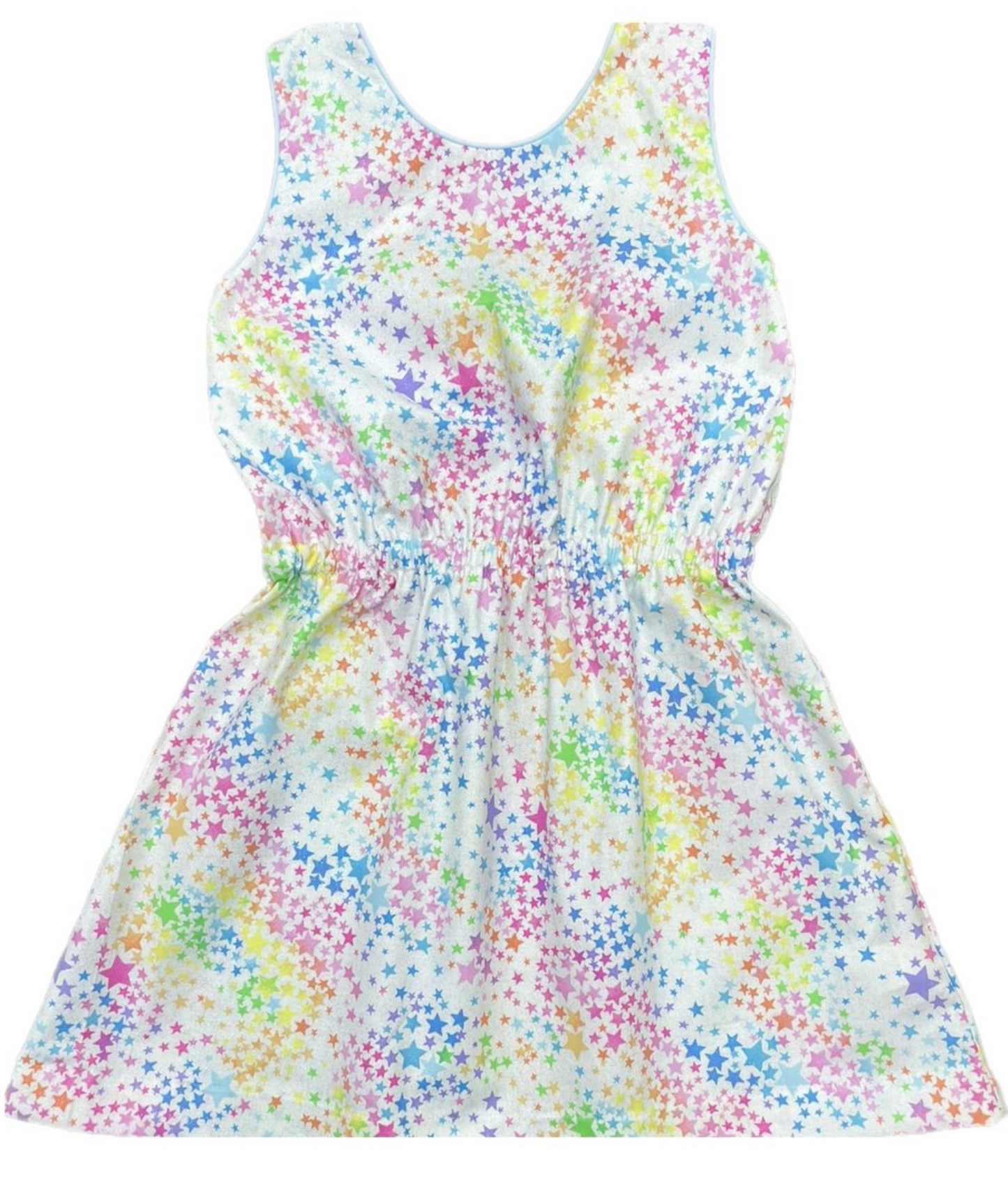 Kristin Knot Dress- Rainbow Glitter Stars