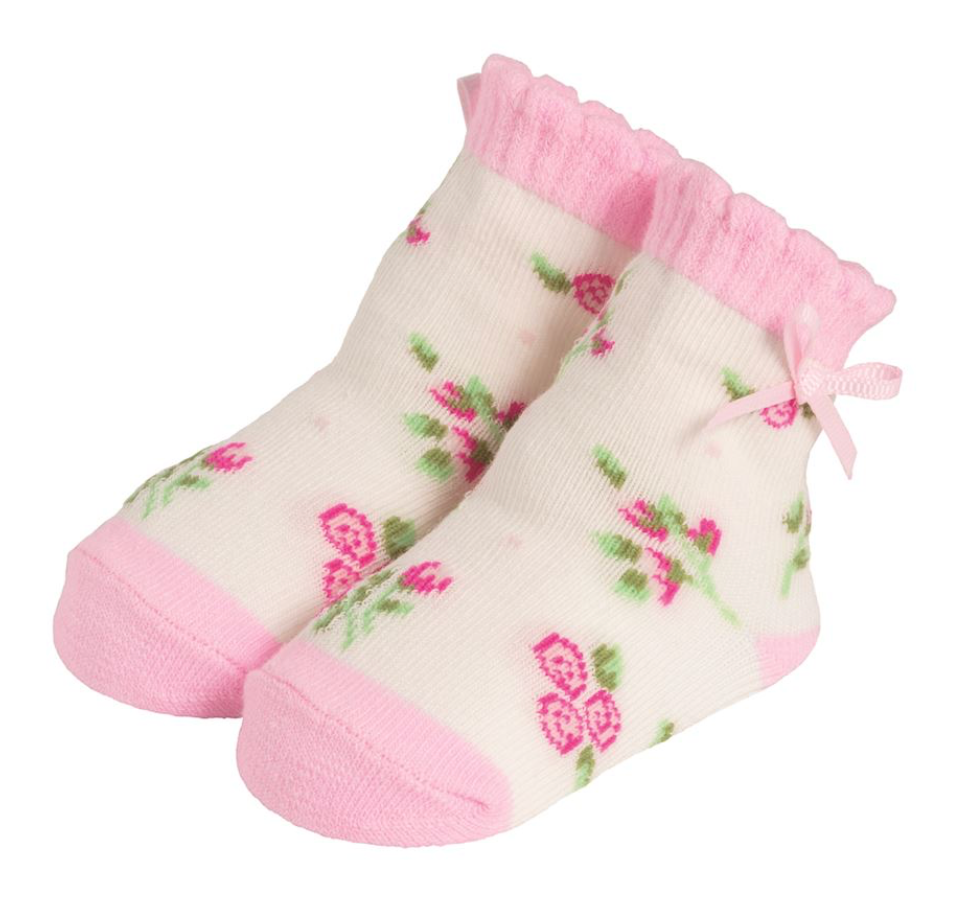 Rose Print Mary Jane Socks