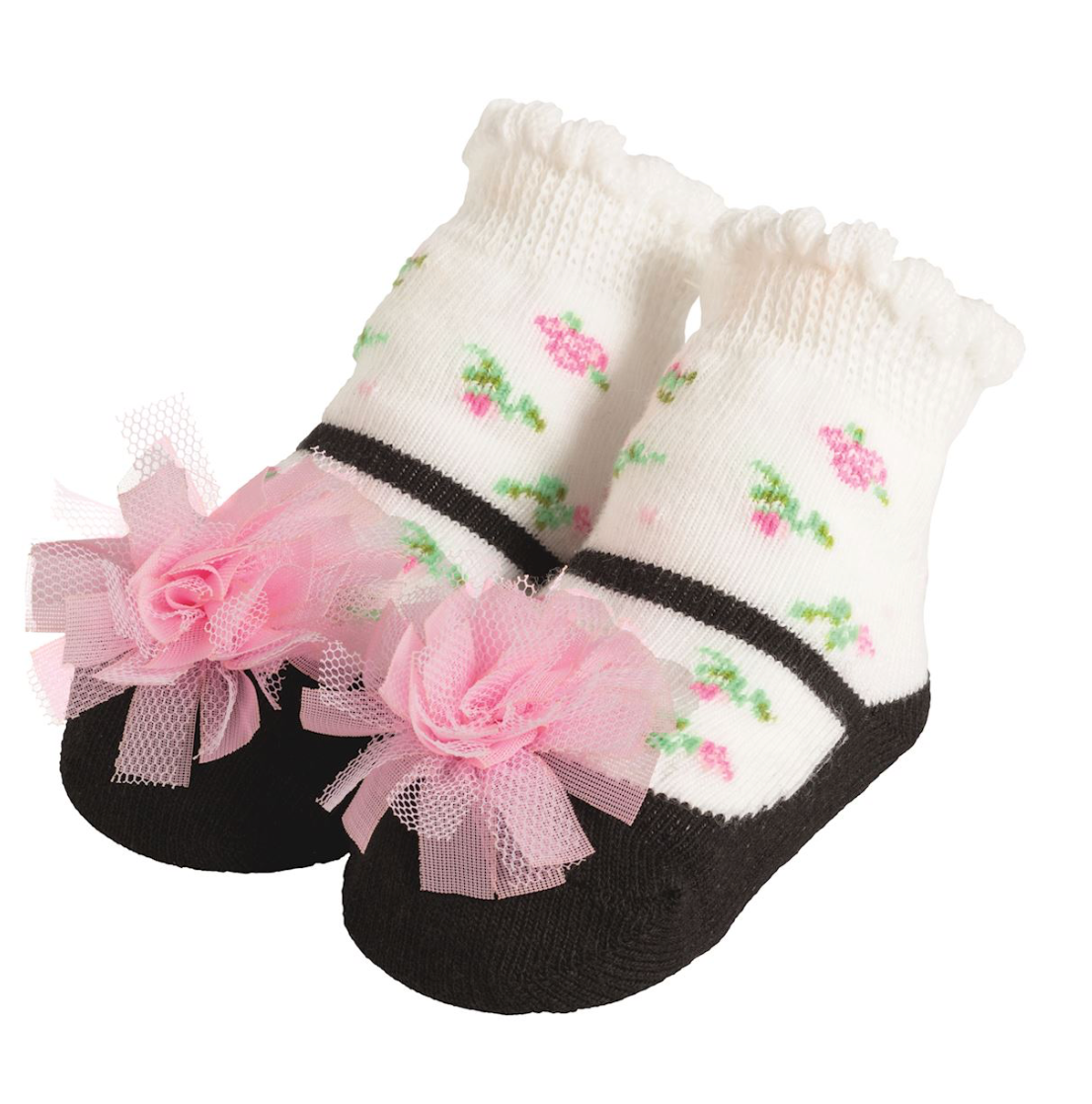 Rose Print Mary Jane Sock
