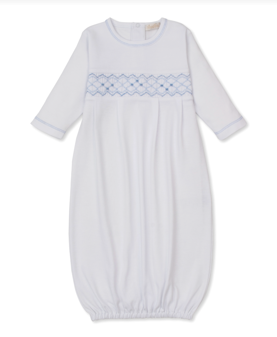 CLB Summer Light Blue Sack with Hand Smocking