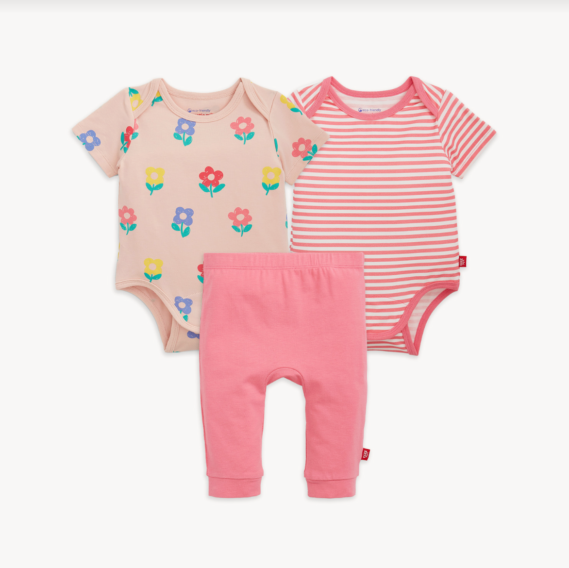 Cloudstreet Bodysuit and Pant Pink Bundle 3-Pack