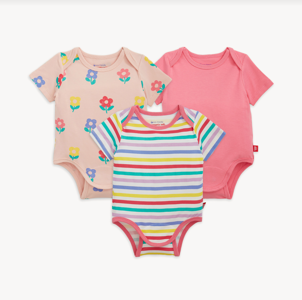 Pink Organic Cotton Bodysuit 3-Pack