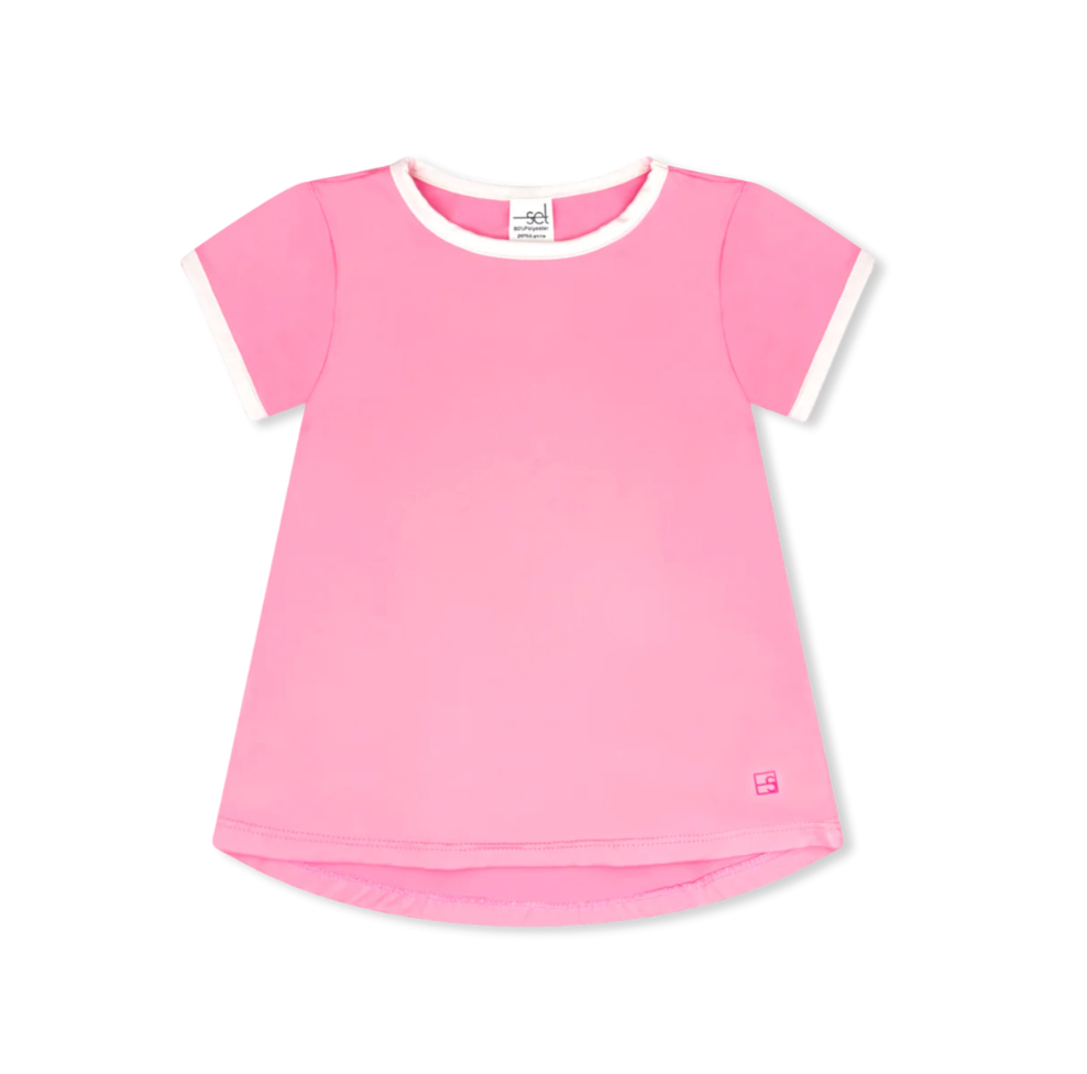 Flamingo Pink Bridget Basic Tee