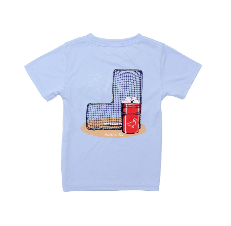 Performance Tee SS Baseball Bucket Light Blue