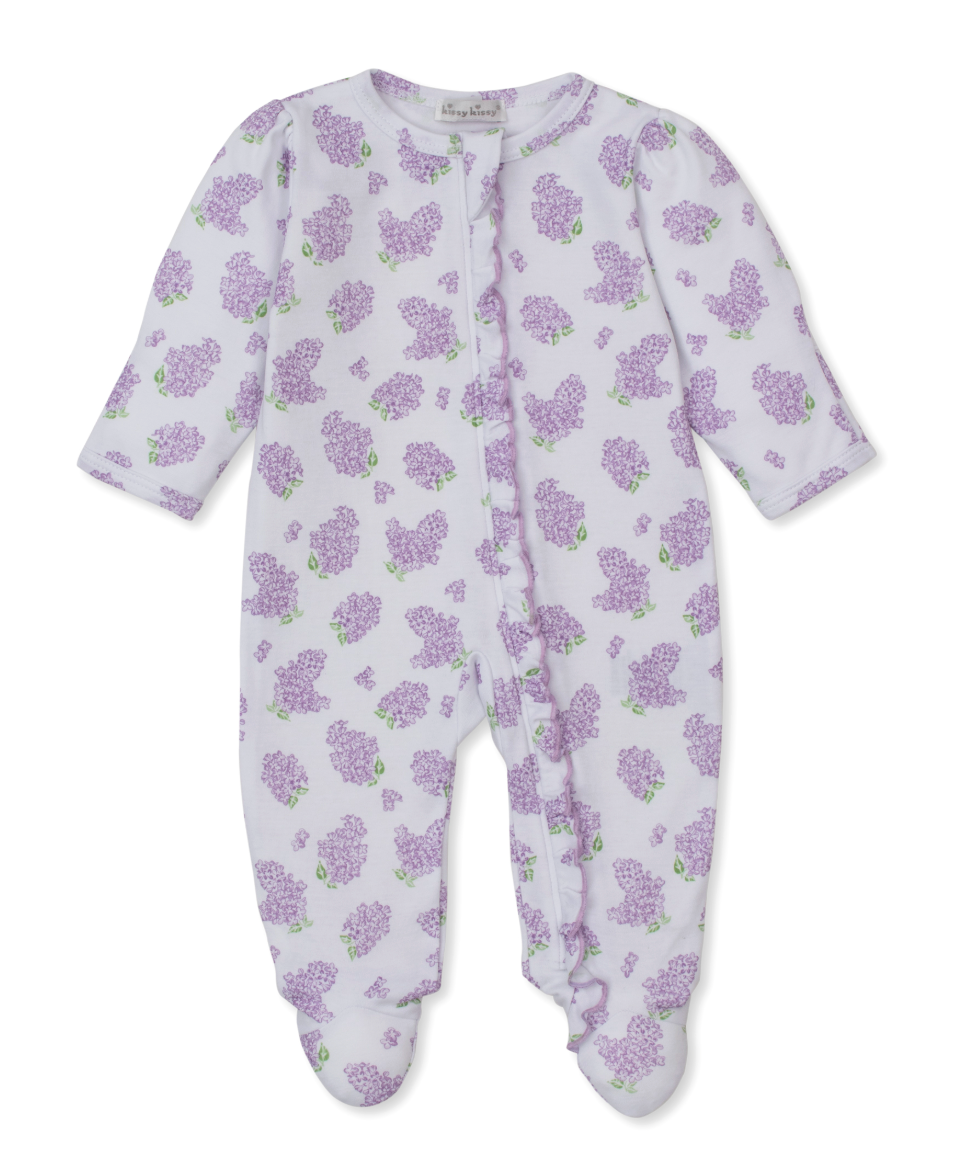 Lilac Love Zipper Footie