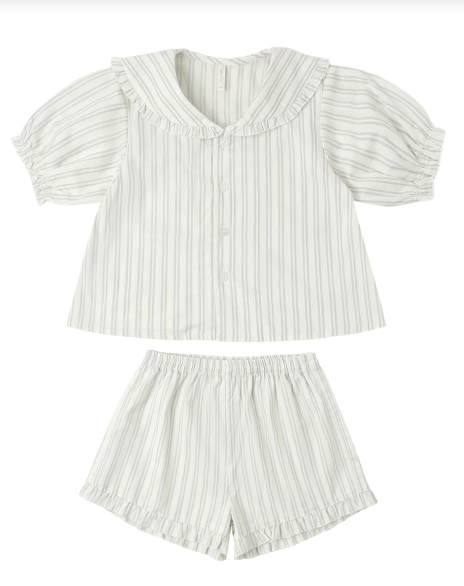 Seafoam Railroad Stripe Delilah Set
