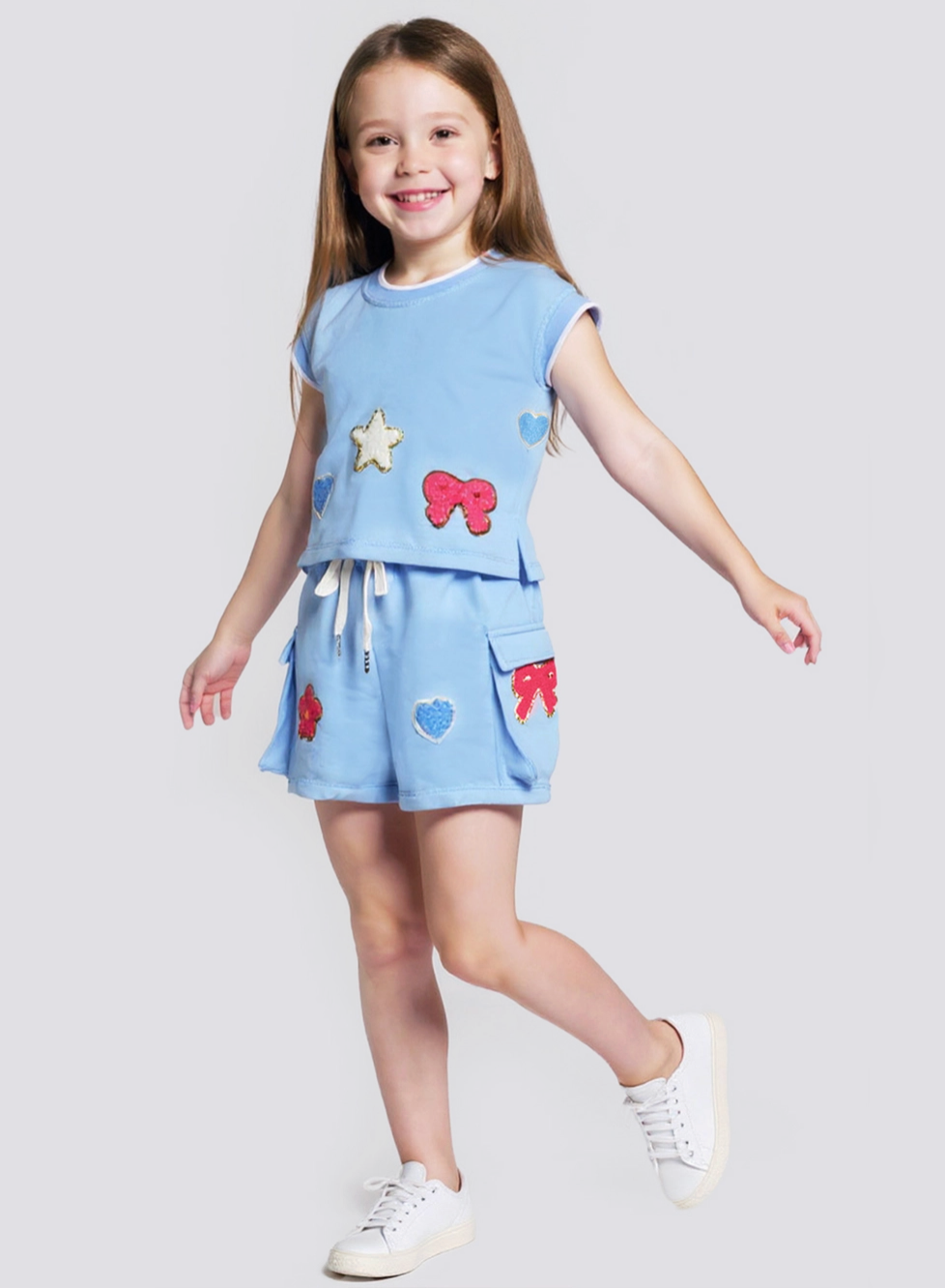 Cap Sleeve Top with Patch Detail