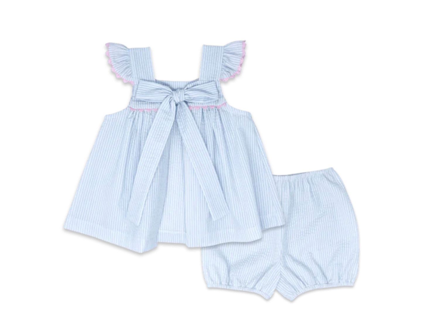 Simply Blue Seersucker Sally Swing Set