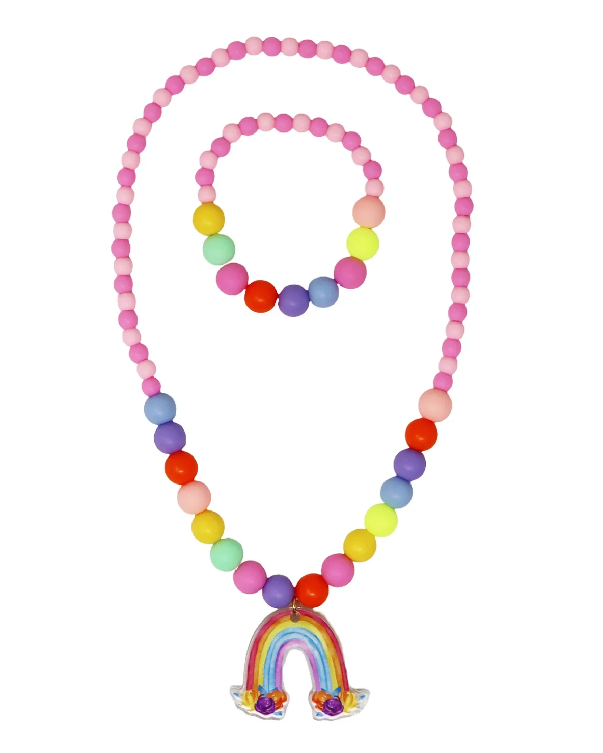 Rainbow Cloud Necklace & Bracelet Set