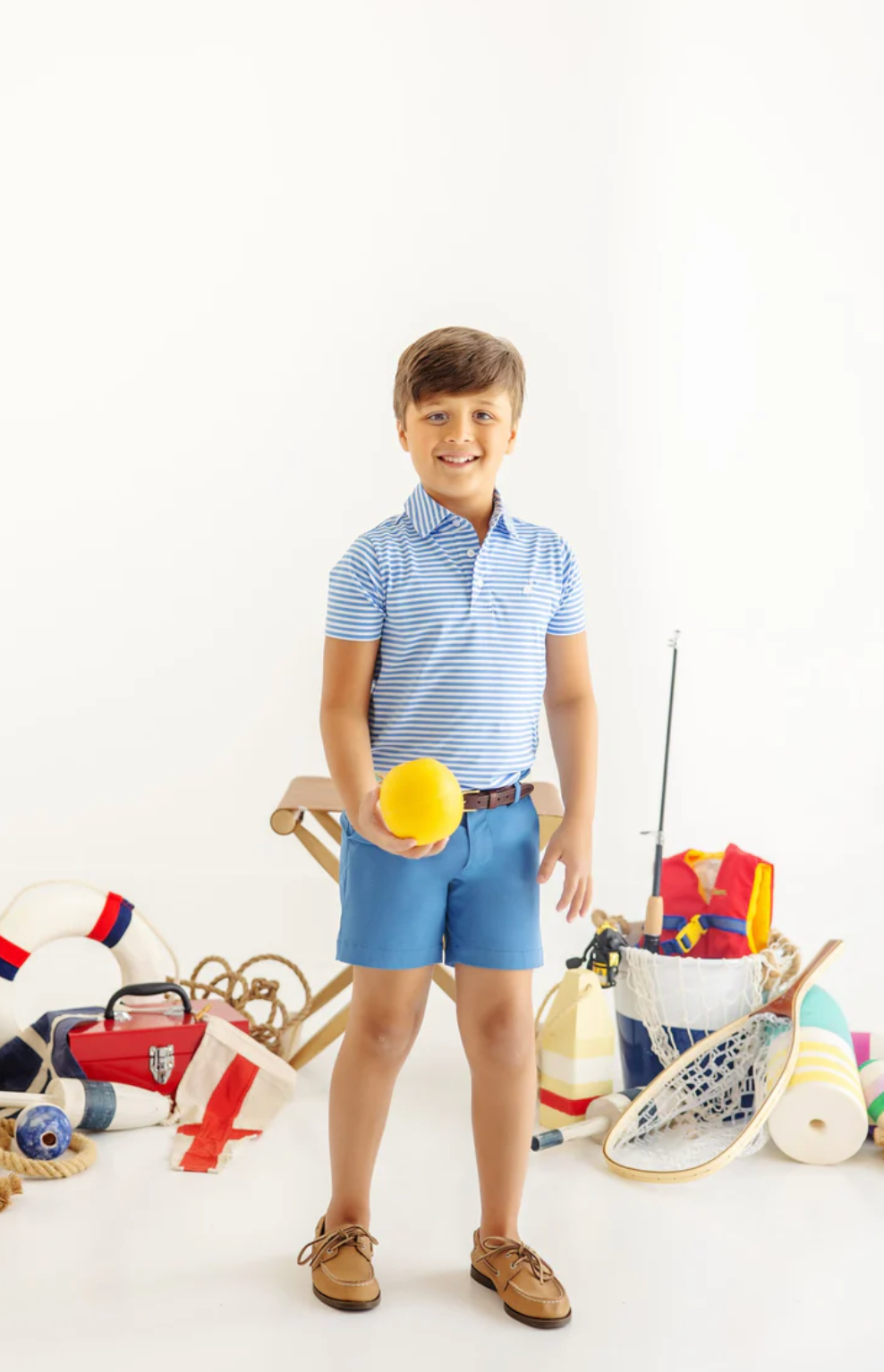 Prepletic Prim & Proper Polo- Sunrise Blvd Blue Stripe