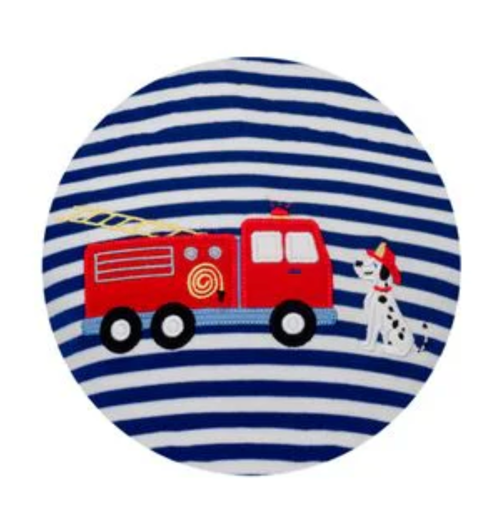 Firetruck- Royal Blue Knit Romper
