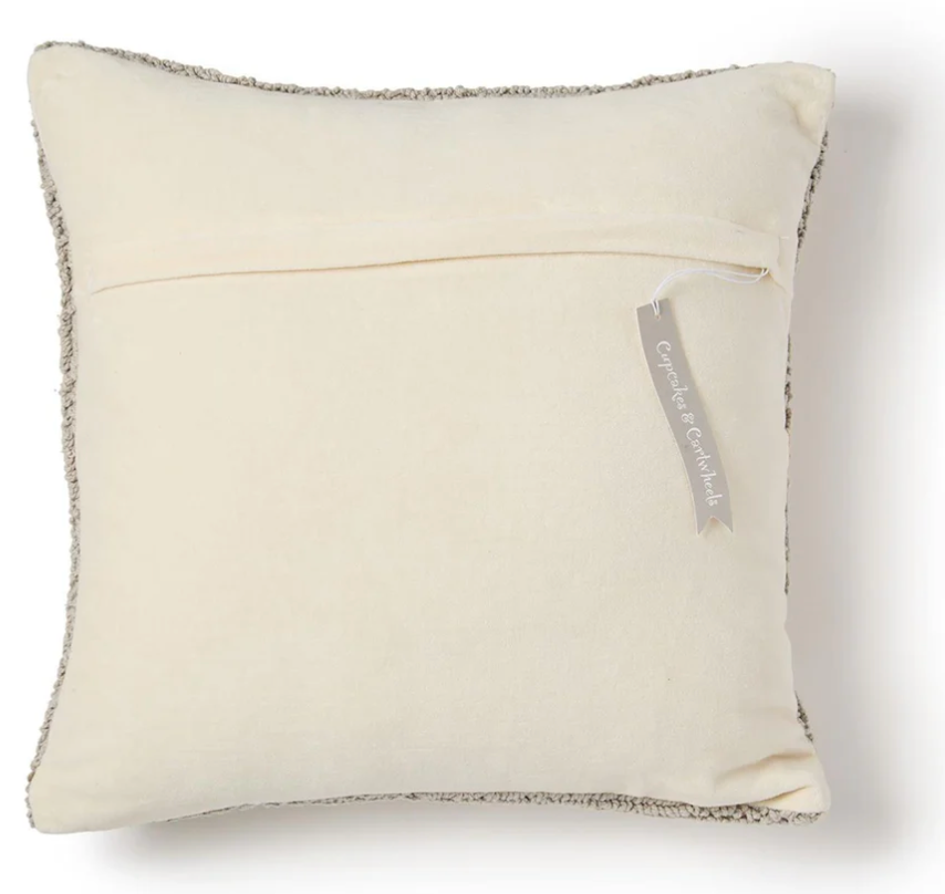 You Are Loved Gray Punch Embroidery Pillow