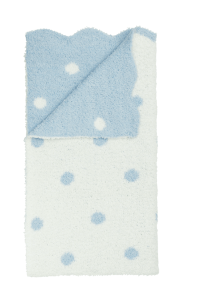 Blue Dot Chenille Blanket