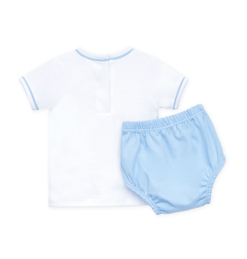 Darling Cowboy Boots Diaper Cover- Light Blue