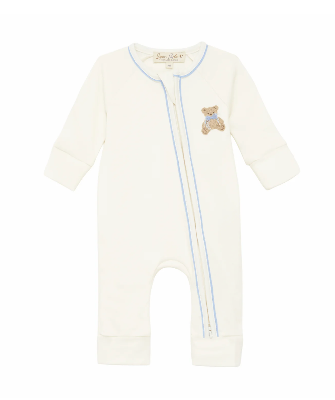 Bear Hugs Zip Playsuit Sky