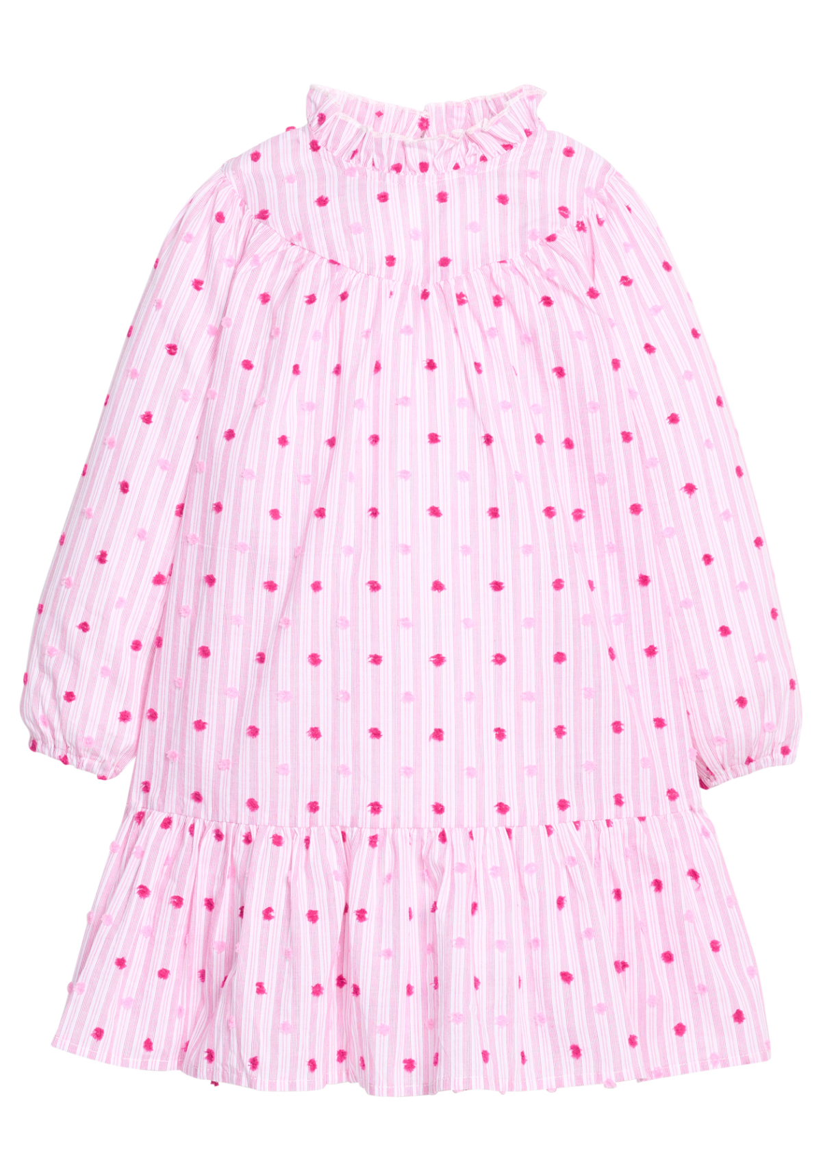 Jody Dress - Magenta Clip Dot Stripe