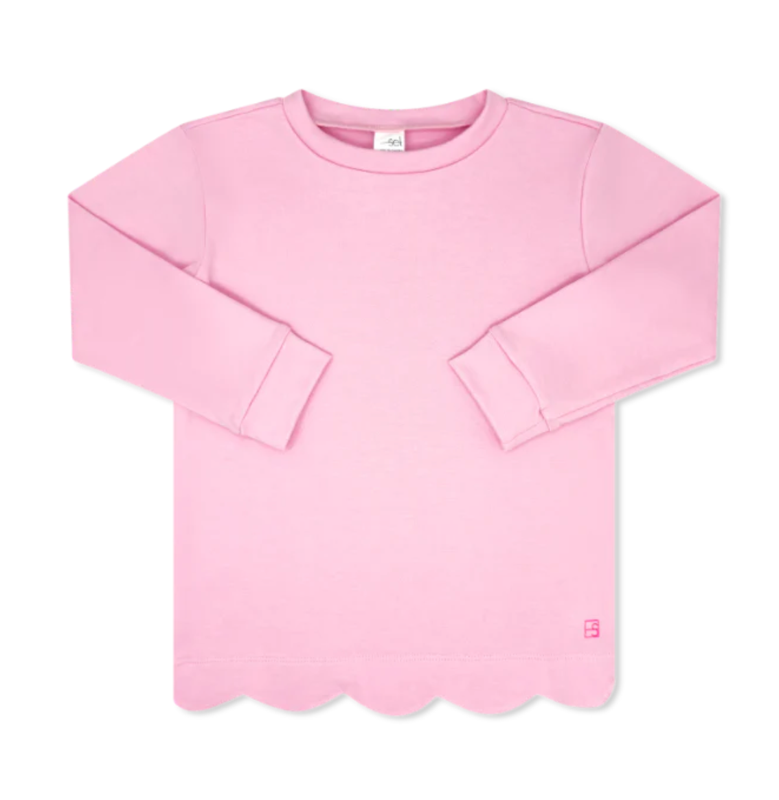 Shelby Scallop Sweatshirt Cotton Candy Pink