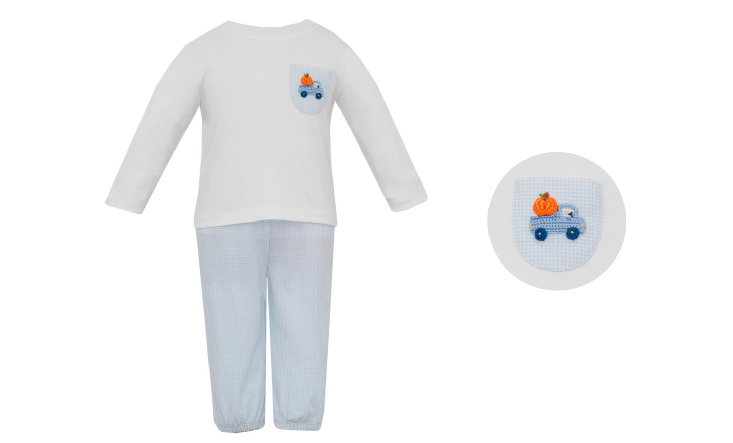 Pumpkin Blue Check Knit Pant Set