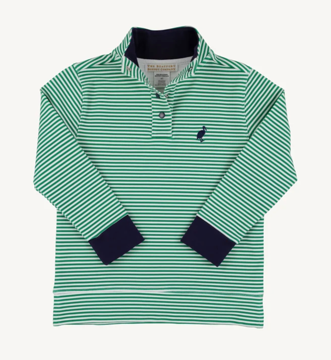 Pendleton Popped Collar Kiawah Kelly Green Stripe/Nantucket Navy