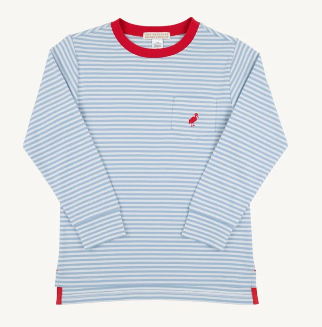 Long Sleeve Carter Crewneck Barrington Blue Stripe/Richmond Red