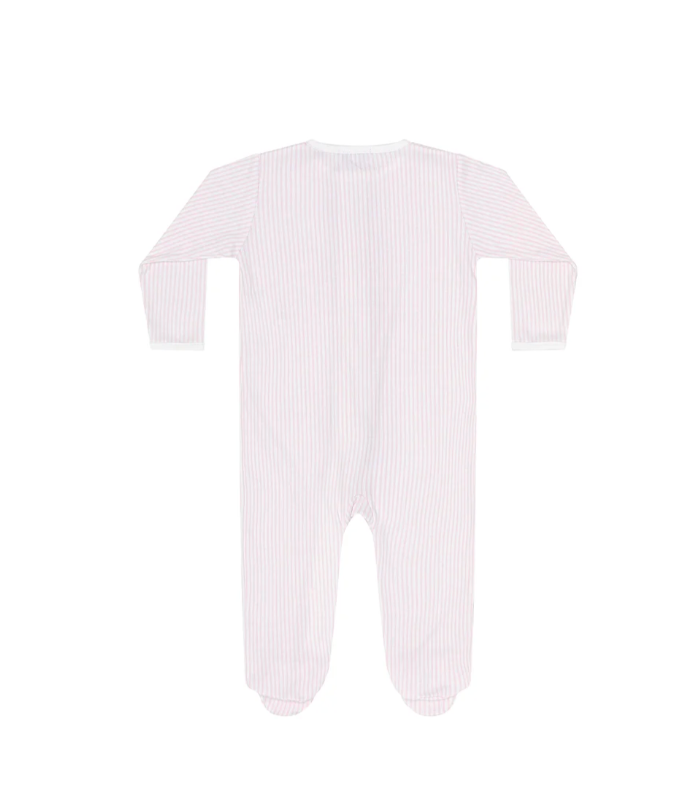 Pink Classic Stripes Zipper Footie